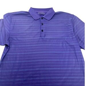Nike Dri-FIT Golf Polo Shirt Mens Medium Purple Striped Short‎ Sleeve